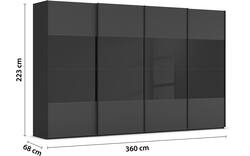 Goossens kledingkast finca combi glans mat glas wit hoogwaardig meubelplaat - 8244380-{merk}-finca-combi-sts-wit-schuifdeuren-02